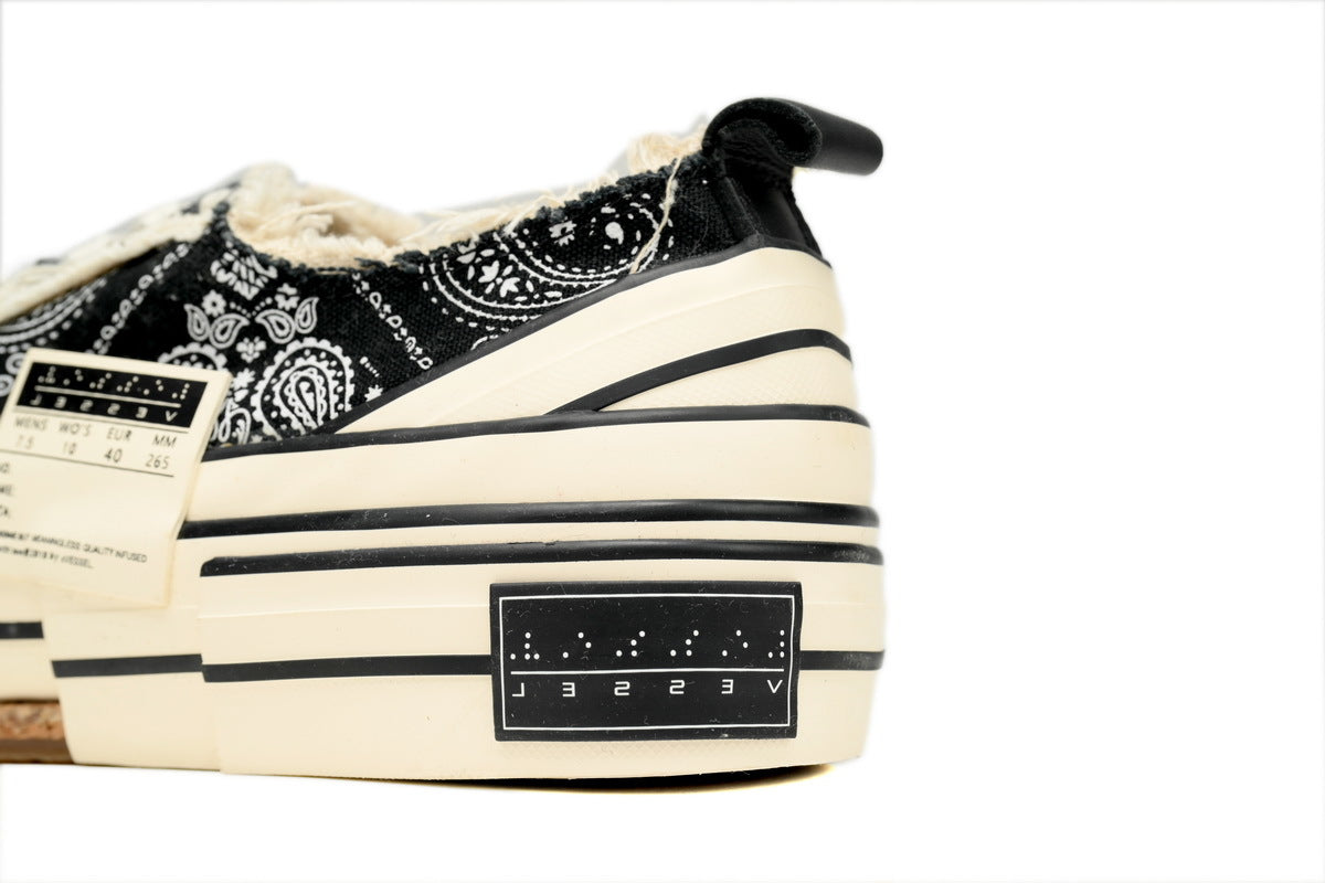 xVESSEL G.O.P. Lows Black and White Bandanna Sneakers