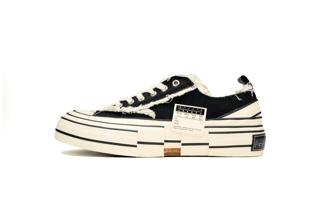 xVESSEL G.O.P. Lows Classic Black and White Canvas Sneakers