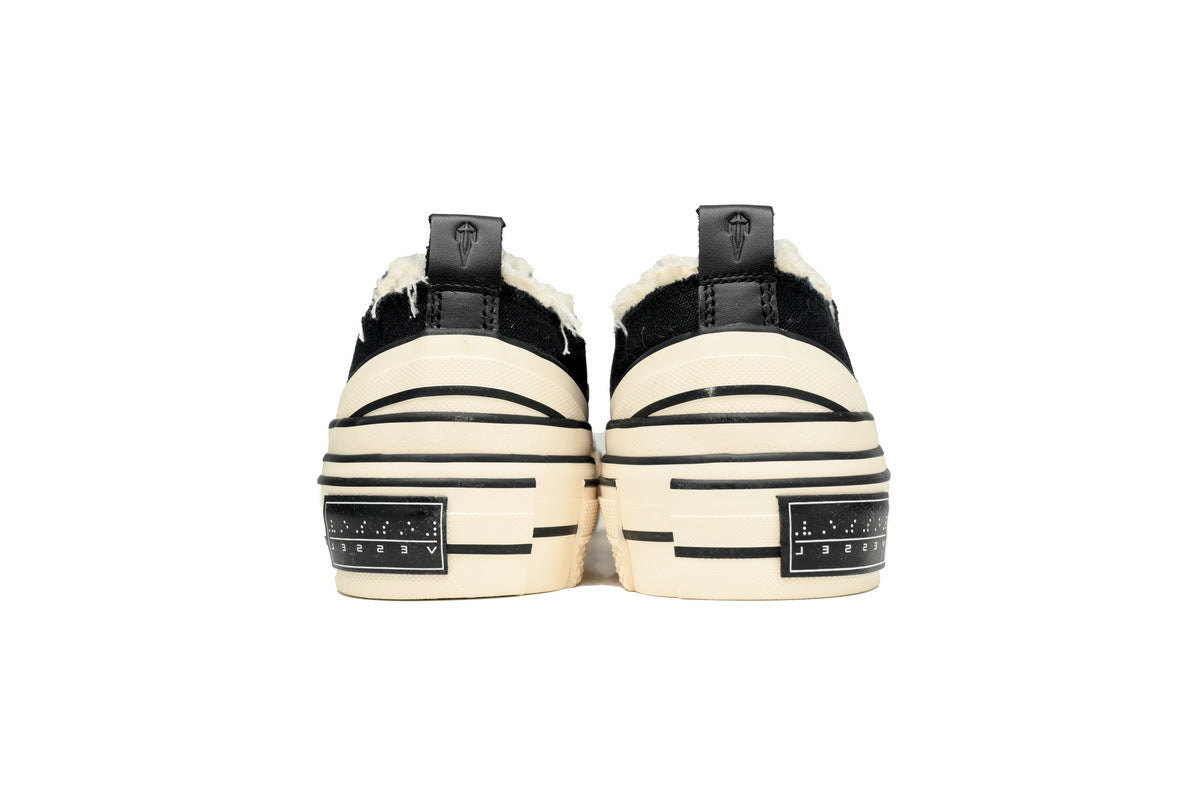 xVESSEL G.O.P. Lows Classic Black and White Canvas Sneakers