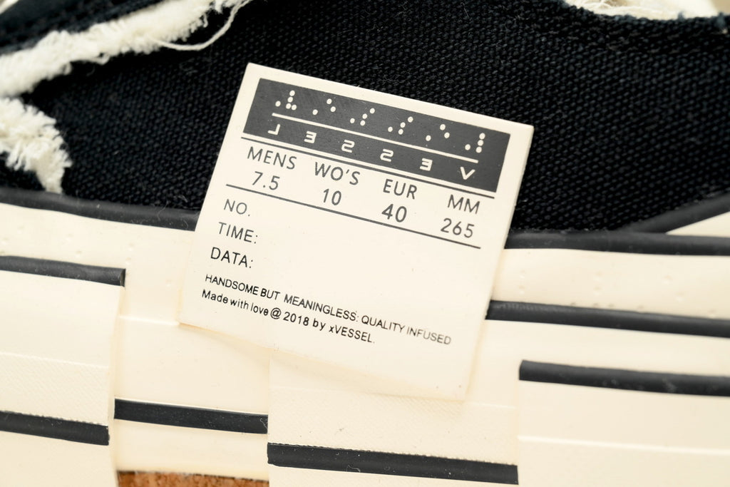 xVESSEL G.O.P. Lows Classic Black and White Canvas Sneakers