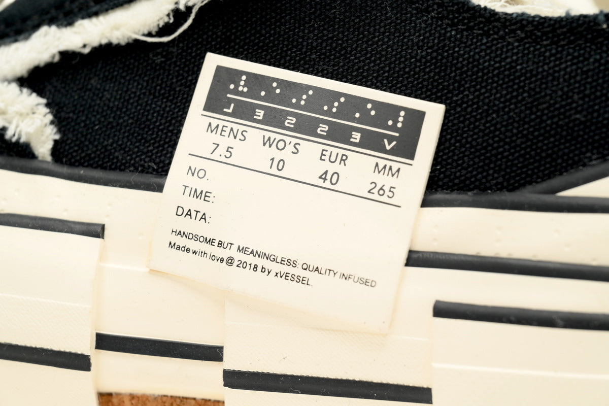 xVESSEL G.O.P. Lows Classic Black and White Canvas Sneakers