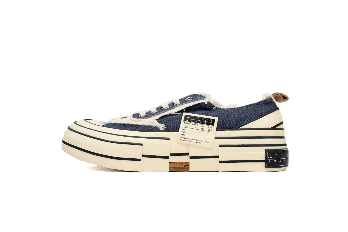 xVESSEL G.O.P. Lows Navy Blue Denim Sneakers