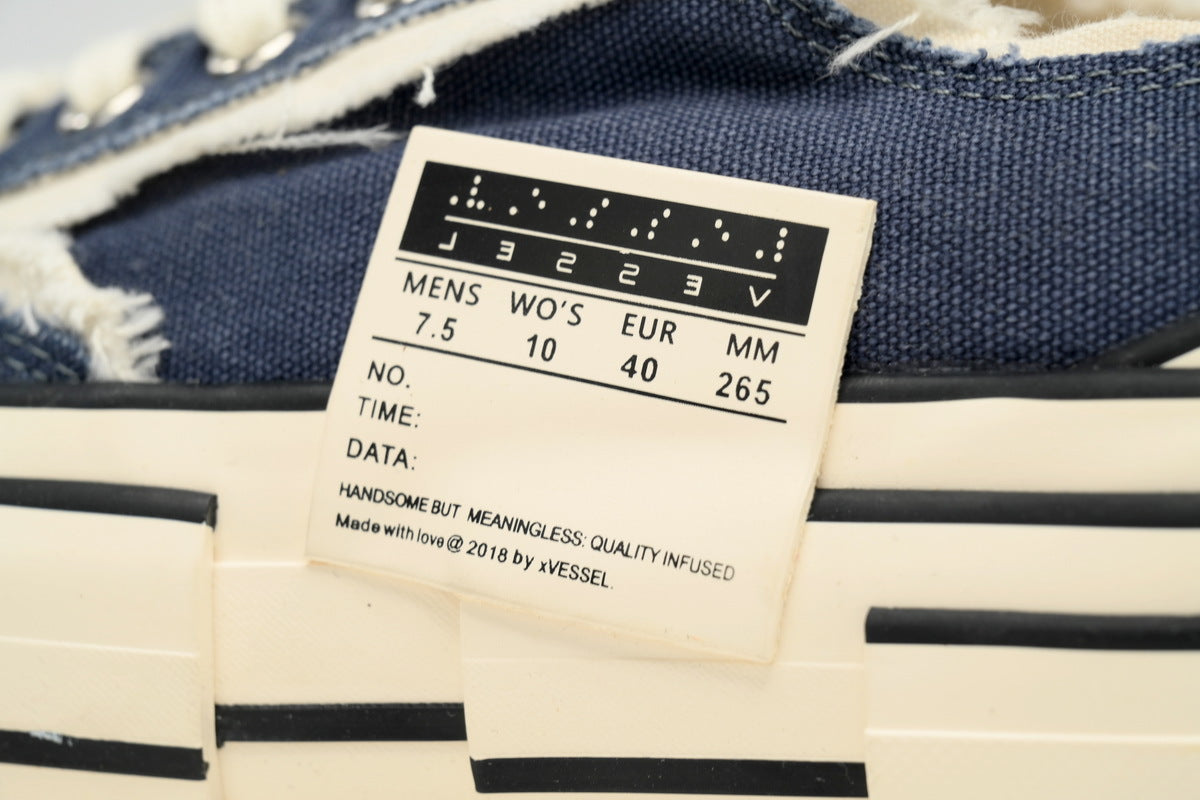 xVESSEL G.O.P. Lows Navy Blue Denim Sneakers