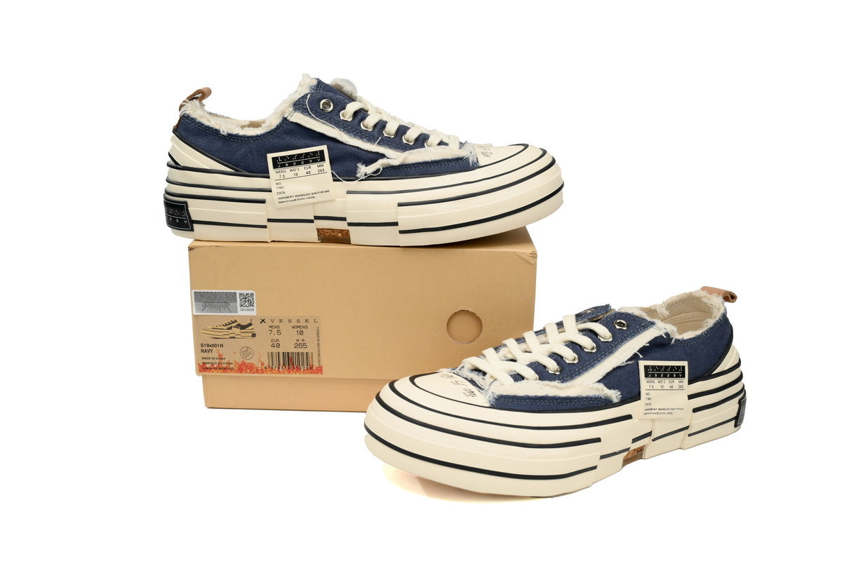xVESSEL G.O.P. Lows Navy Blue Denim Sneakers