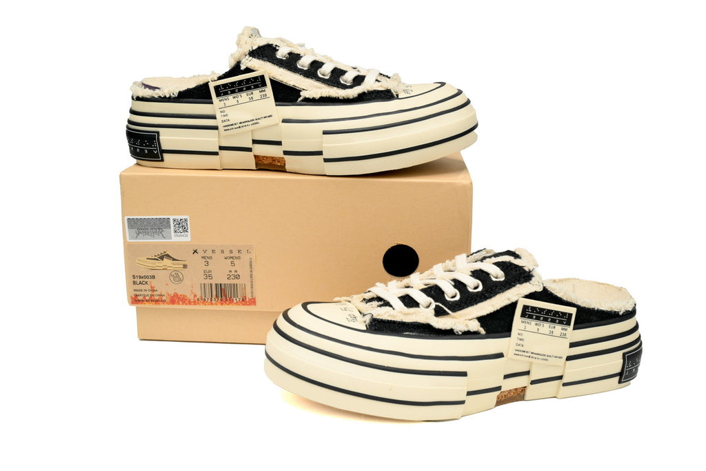 xVESSEL G.O.P. Lows Night Glow Black and White Mules