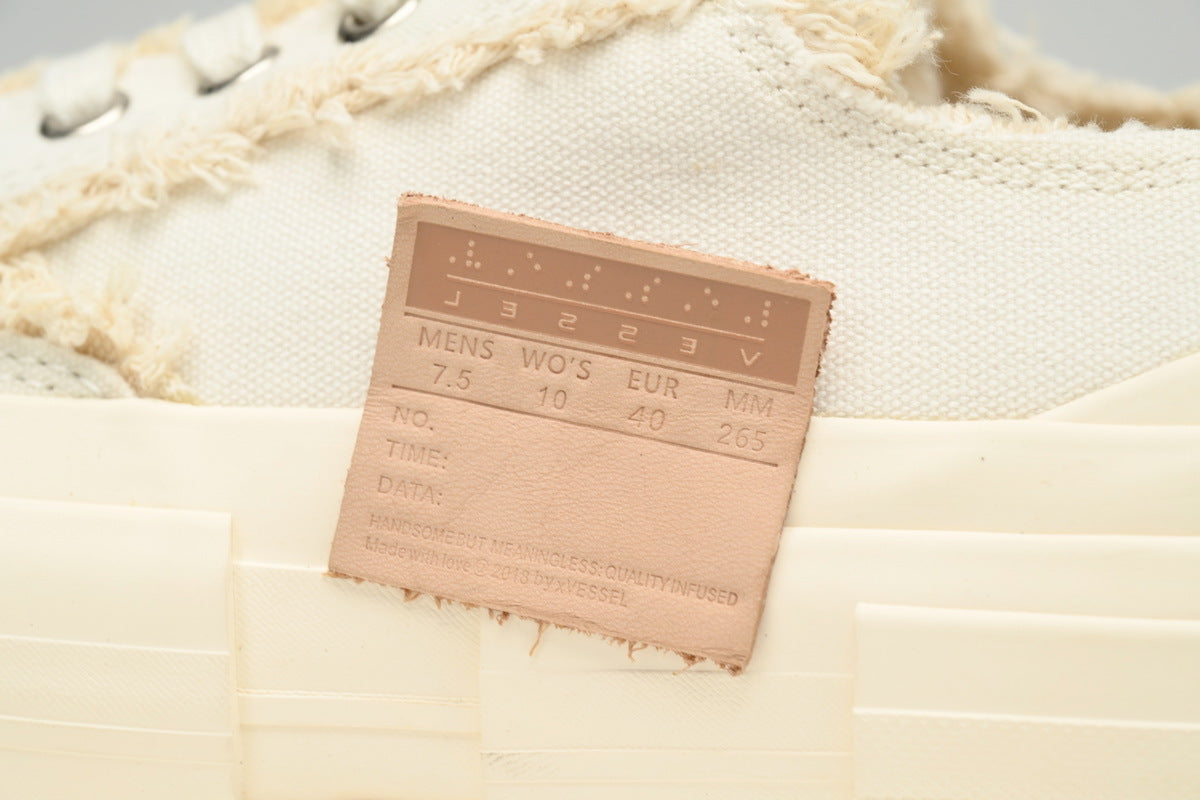 xVESSEL G.O.P. Lows Classic All White Canvas Sneakers