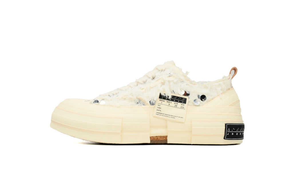 xVESSEL G.O.P. Lows Luxe Plume White Sequin Sneakers