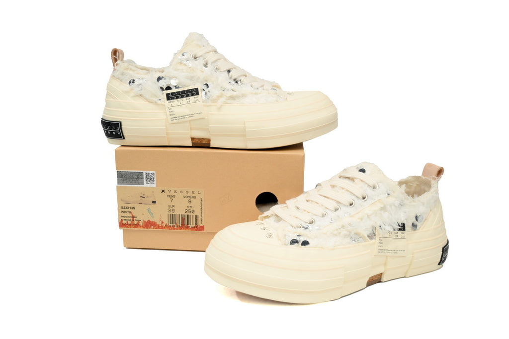 xVESSEL G.O.P. Lows Luxe Plume White Sequin Sneakers