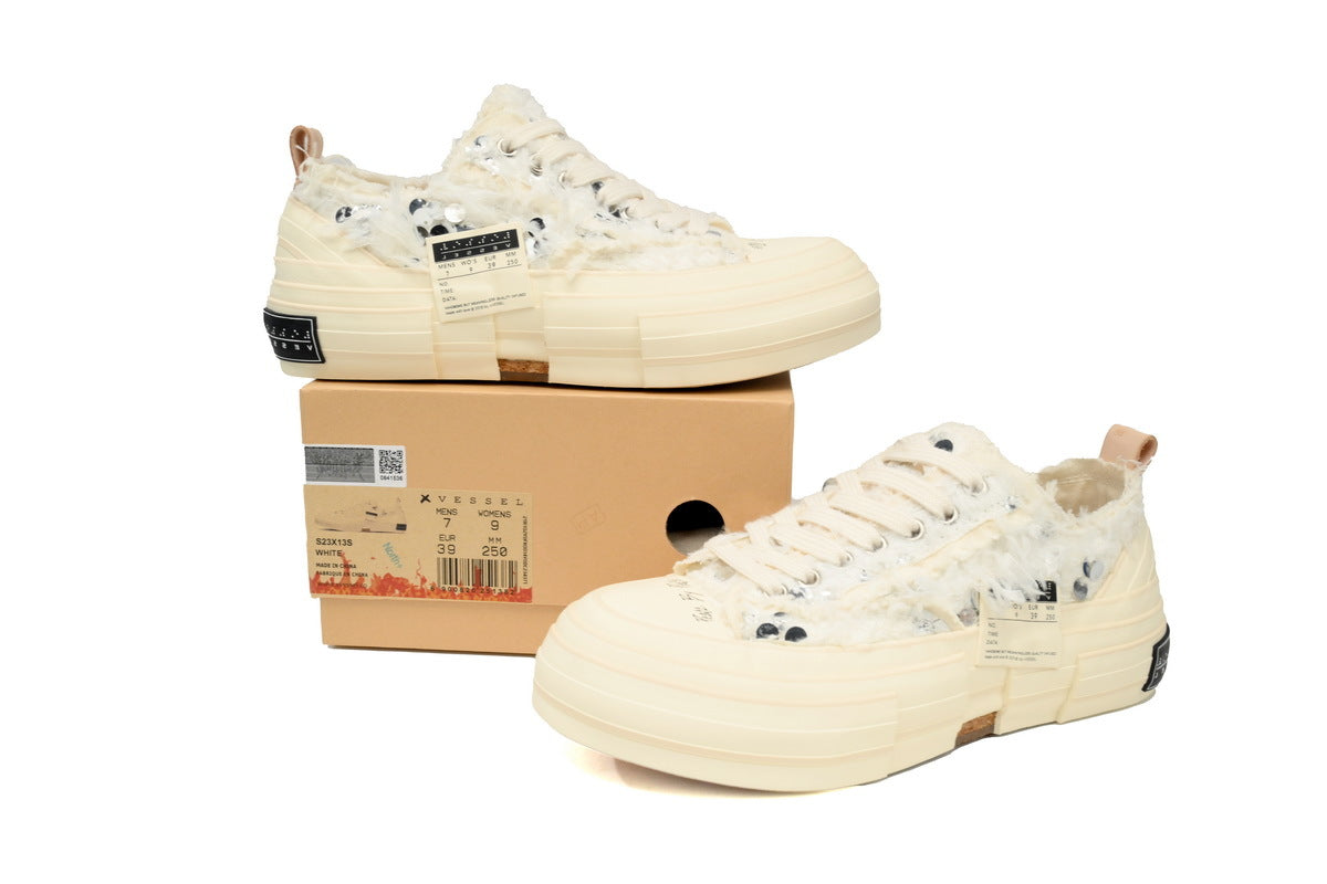 xVESSEL G.O.P. Lows Luxe Plume White Sequin Sneakers