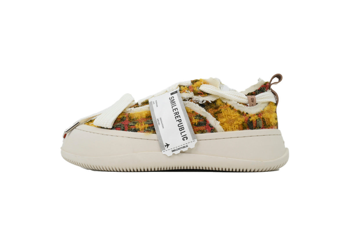 Smilerepublic Canvas Sneakers – Tweed Yellow