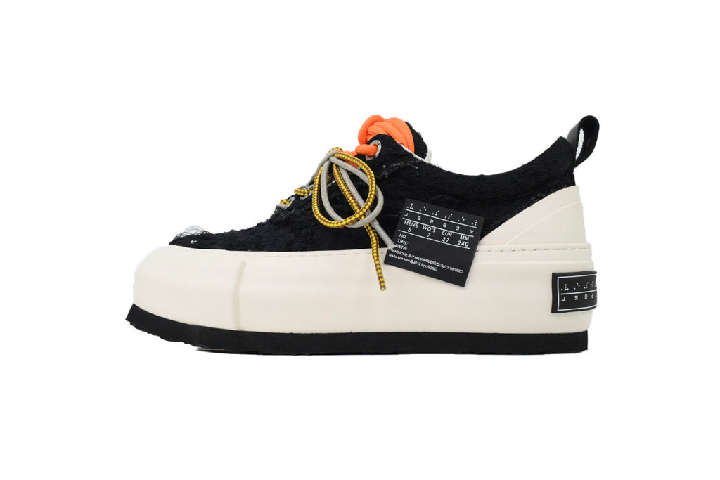 xVESSEL Nougat Snowflake Black Plush Sneakers