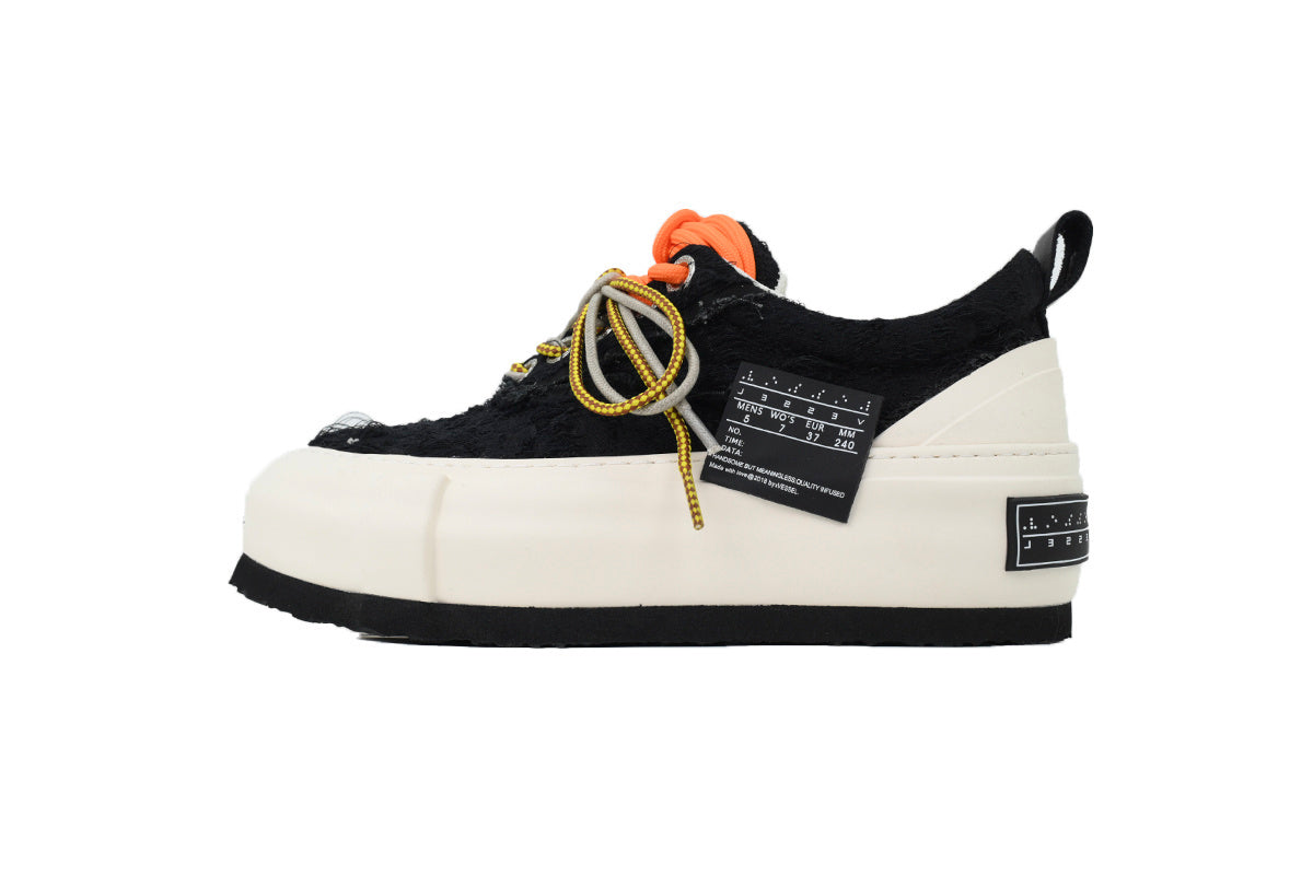 xVESSEL Nougat Snowflake Black Plush Sneakers