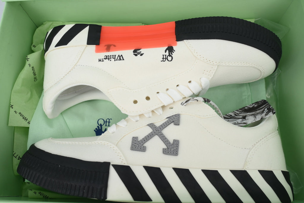 Off-White Vulc Low White Grey Canvas Sneakers