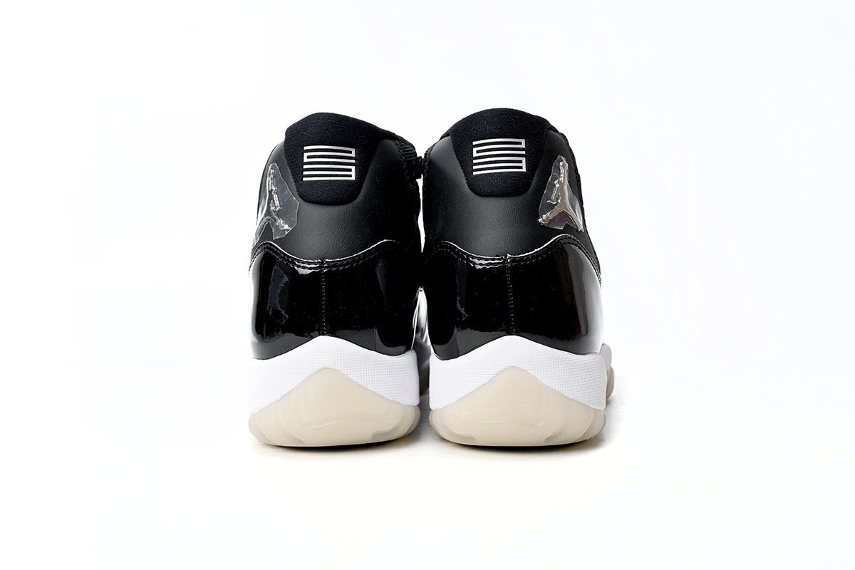 Air Jordan 11 Retro '25th Anniversary' Black Silver Eyelets