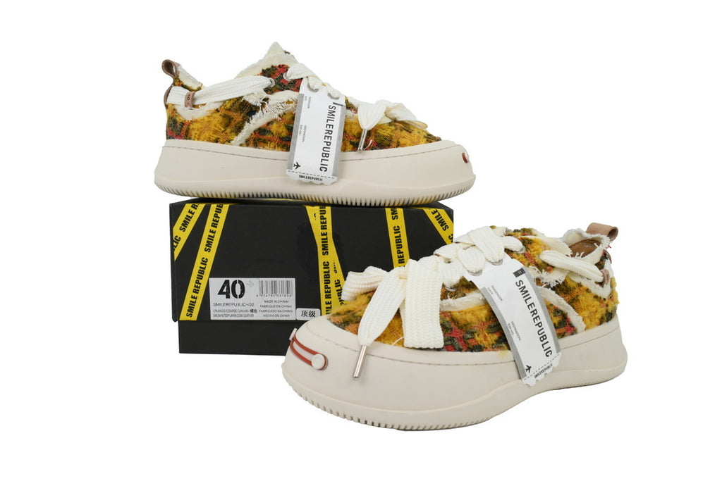 Smilerepublic Canvas Sneakers – Tweed Yellow