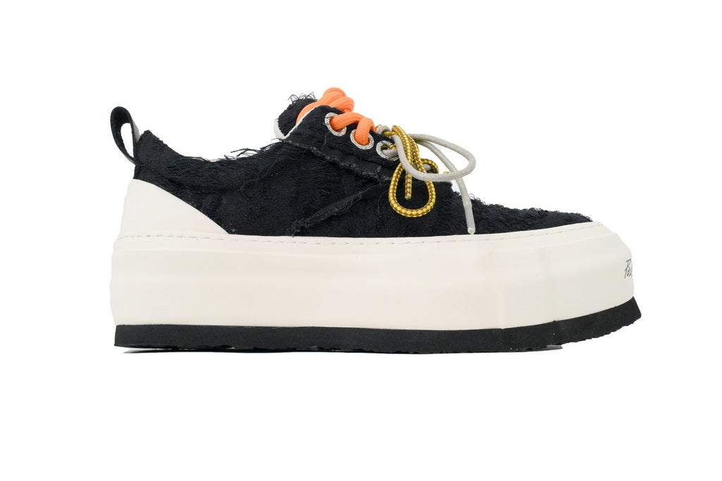 xVESSEL Nougat Snowflake Black Plush Sneakers