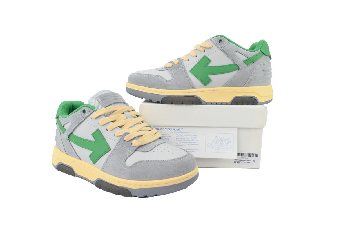 Off-White Out of Office Low Light Grey Green Sneakers