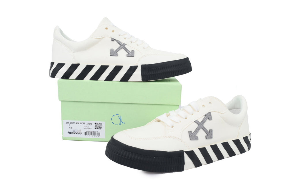 Off-White Vulc Low White Grey Canvas Sneakers