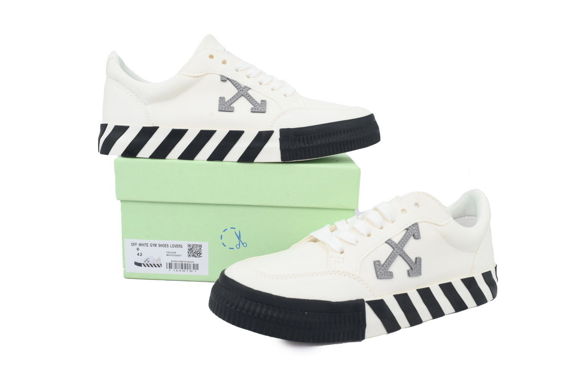 Off-White Vulc Low White Grey Canvas Sneakers