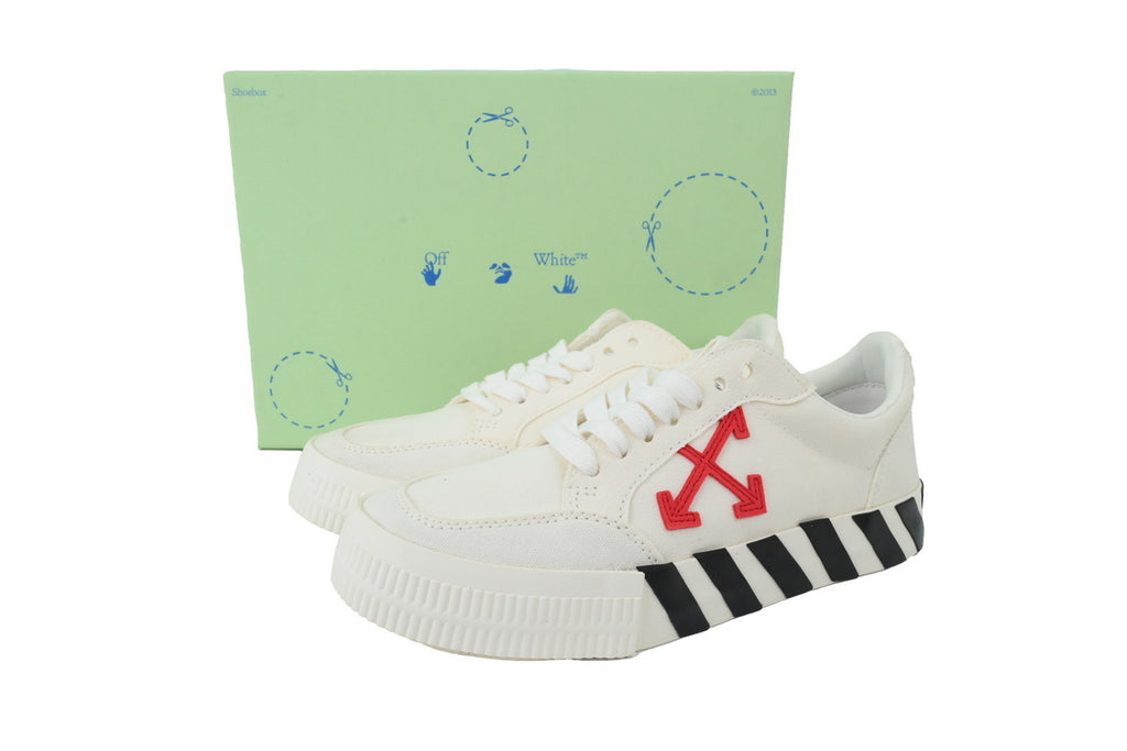 Off-White Vulc Low White Red Canvas Sneakers