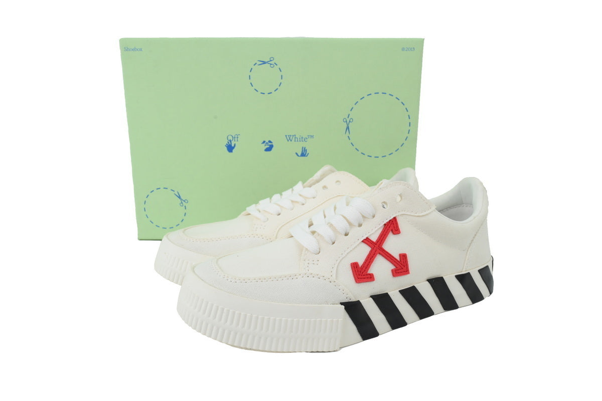 Off-White Vulc Low White Red Canvas Sneakers