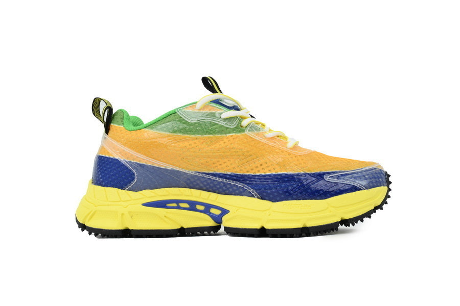 Off-White Be Right Back Formula 1 Yellow Blue Sneakers