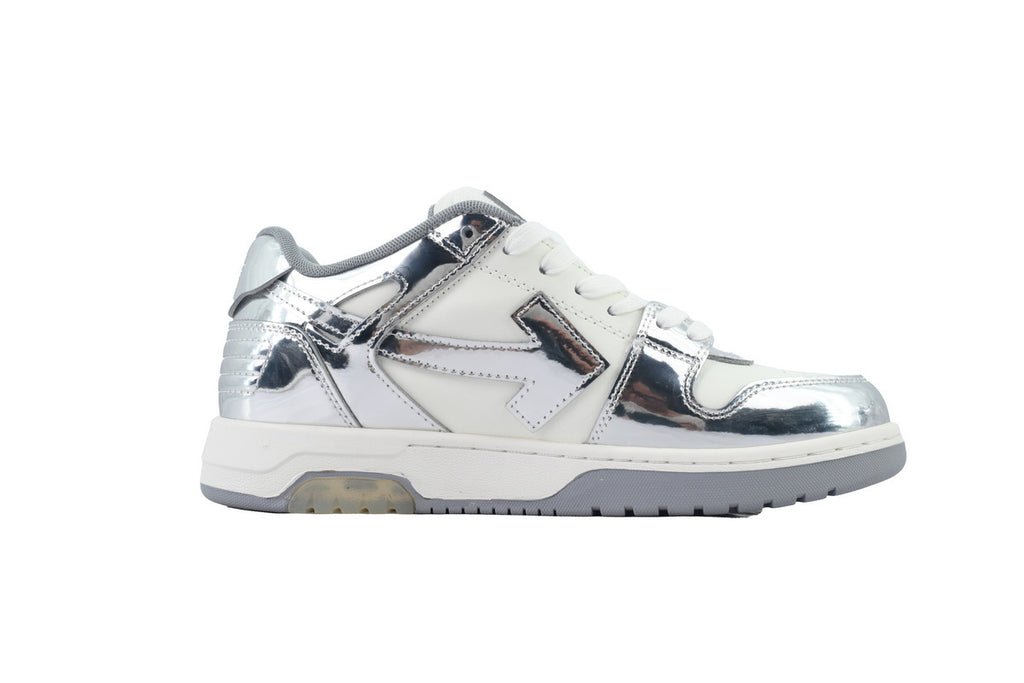 Off-White Out of Office White Silver Leather Sneakers