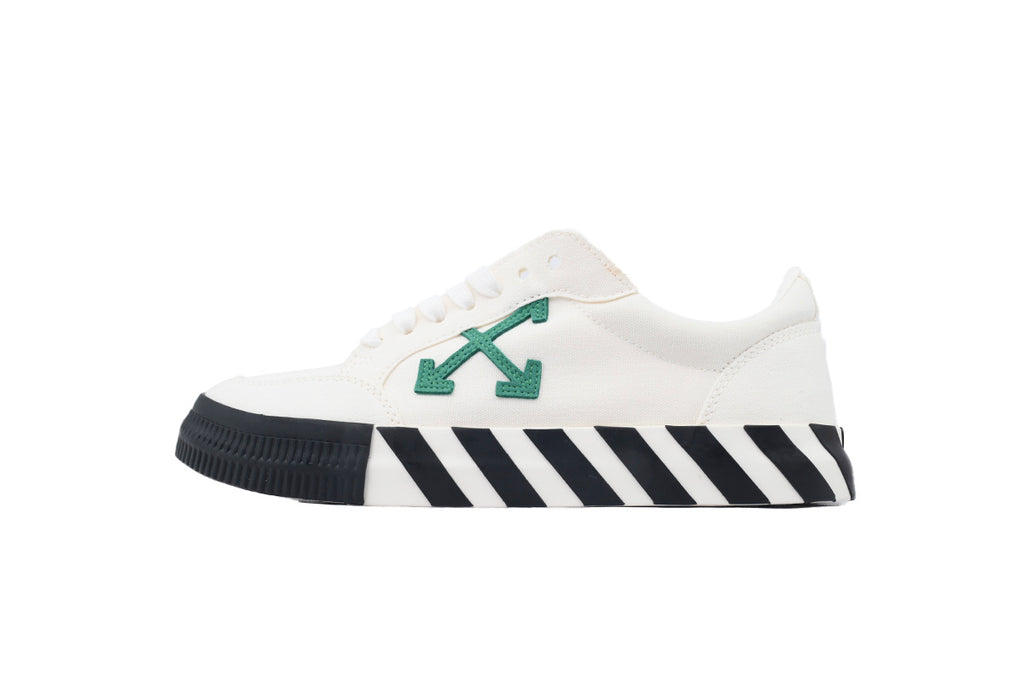 Off-White Vulc Low White Green Canvas Sneakers
