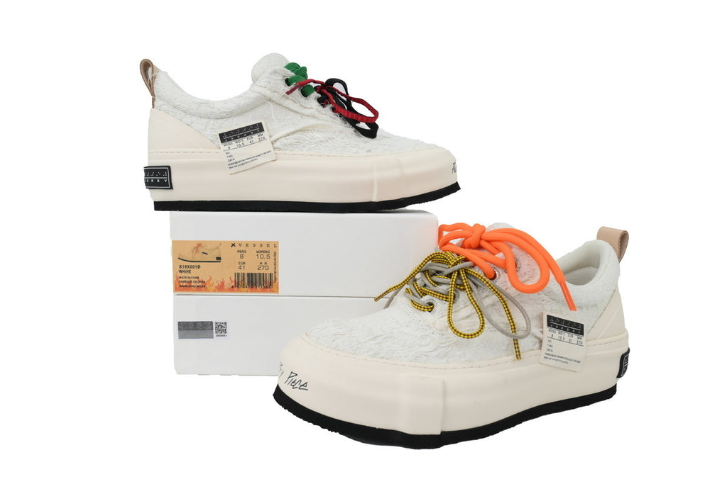 xVESSEL Nougat Snowflake White Fuzzy Sneakers