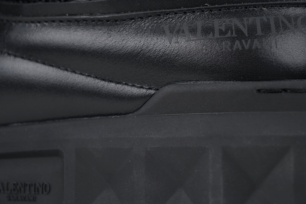 Valentino Garavani One Stud XL Black Nappa Calfskin Sneakers