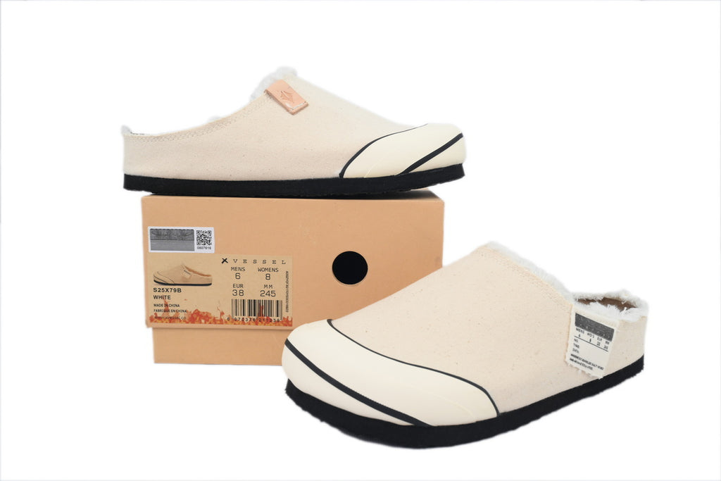 xVESSEL Cabin One Cream Canvas Mule Sneakers