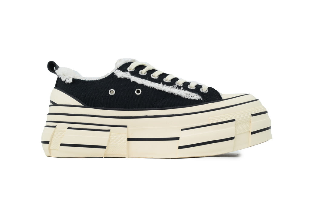 xVESSEL G.O.P. Lows Black Canvas Platform Sneakers