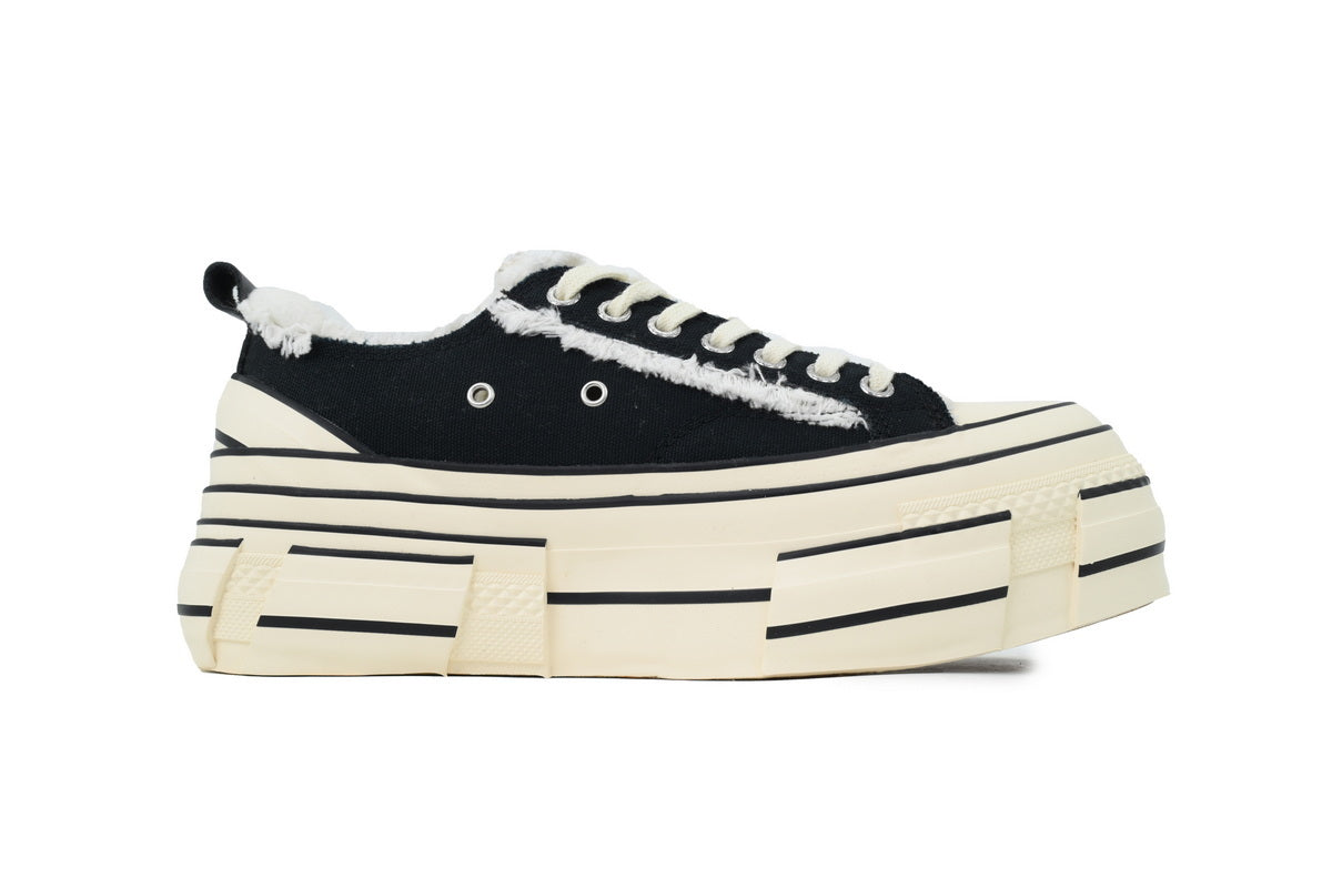 xVESSEL G.O.P. Lows Black Canvas Platform Sneakers